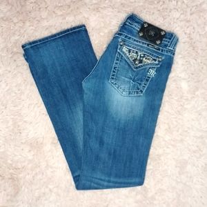 MISS ME JEANS Boot Medium Wash Jeans with designer pockets